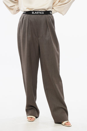 COUTURE! Virgin Wool Trousers with Elastic Waist