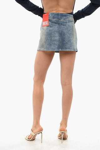 Denim Mini Skirt DE-PRA with Bleached Effect