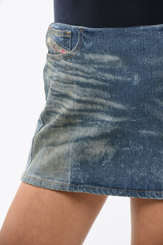 Denim Mini Skirt DE-PRA with Bleached Effect