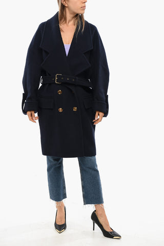 Cappotto Doppiopetto in Misto Lana con Cintura