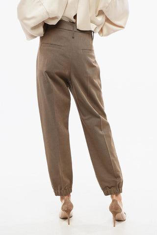 ingle Pleated Gabardine Cotton Pants