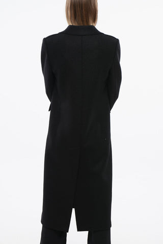 Cappotto In Lana Vergine con Tasche ad Aletta e Spacco