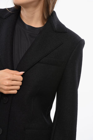 Cappotto In Lana Vergine con Tasche ad Aletta e Spacco