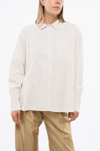 Striped Blouse MAY Awning with Pocket