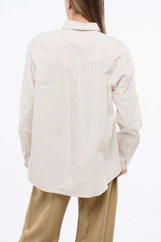 Striped Blouse MAY Awning with Pocket