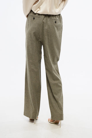 Checked One-Pleat Trousers RIVISTA with Elastic Waist