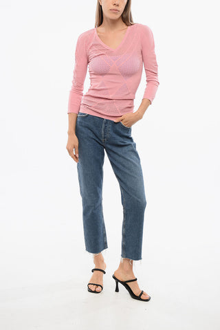 V-Neck Top With Cut-Out Details