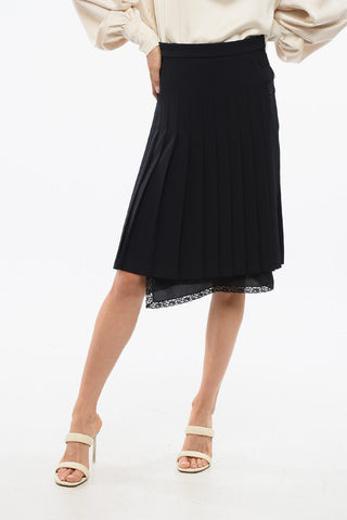 Pleated Skirt with Lace Detail