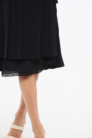 Pleated Skirt with Lace Detail
