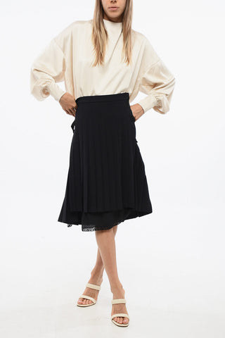 Pleated Skirt with Lace Detail