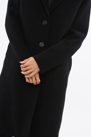 Cappotto BOILED In Lana Vergine con 3 Bottoni