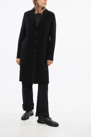 Virgin Wool Coat BOILED with 3 Buttons