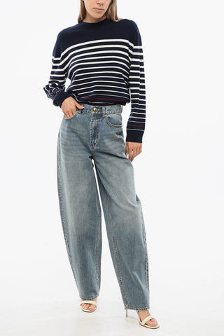 Jeans BARREL A Gamba Larga e a Vita alta