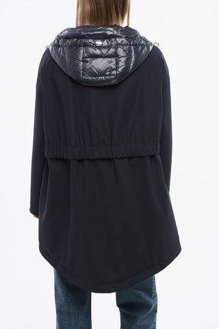 Piumino in Nylon Matte con Cappuccio Removibile