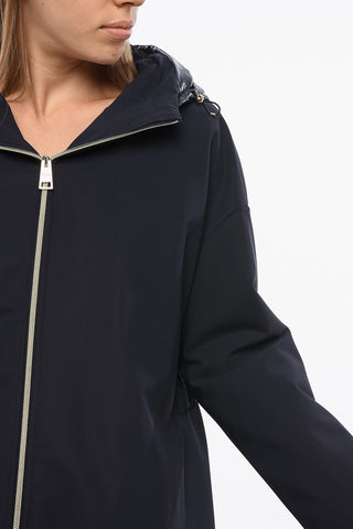 Piumino in Nylon Matte con Cappuccio Removibile
