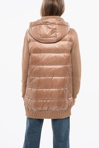 RESORT Knitted Lurex Hoodie with Quilted Detail