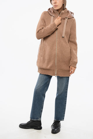 RESORT Knitted Lurex Hoodie with Quilted Detail
