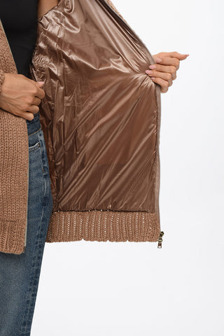 RESORT Knitted Lurex Hoodie with Quilted Detail