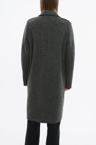 Cappotto BOILED In Lana Vergine con 3 Bottoni