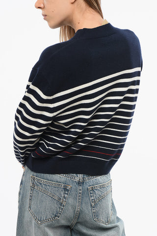 Maglia Girocollo BILLIE In Lana Merino a Righe