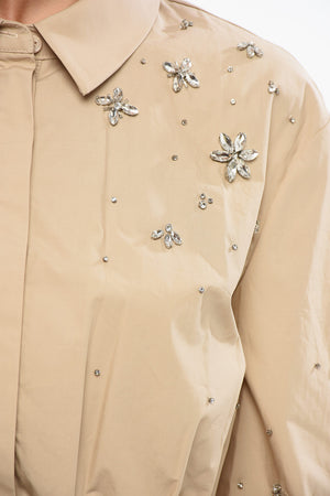 Blusa Crop in Cotone con Gioielli