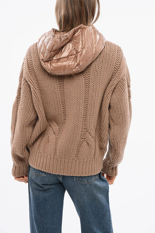 RESORT Full-Zip Wool Sweater with Quilted Detail