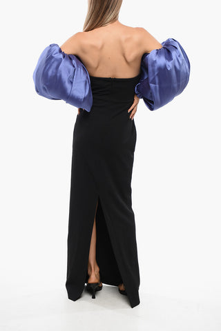 Strapless KARINA Maxi Dress with Removable Puff Sleeve