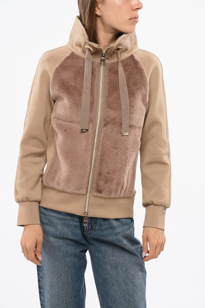 RESORT Stehkragen-Sweatshirt mit Vorderteil aus Kunstpelz