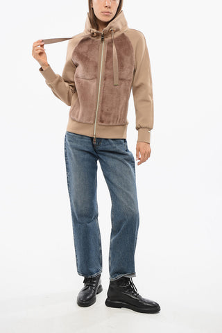 RESORT Mock Neck Sweatshirt with Front Panel in Eco-Fur