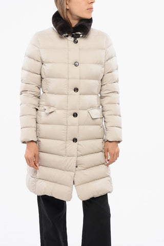 Quilted Puffer VETIVER with Removable Fur Collar