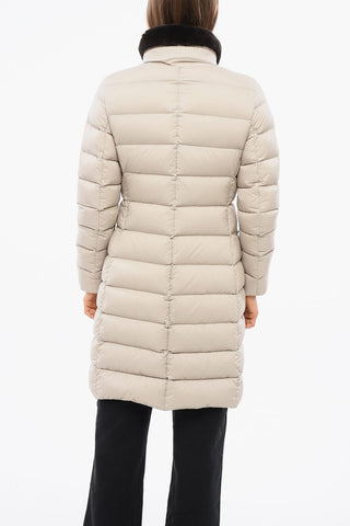 Quilted Puffer VETIVER with Removable Fur Collar