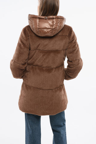Eco-fur Coat with Quilted Lining