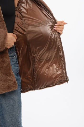 Eco-fur Coat with Quilted Lining