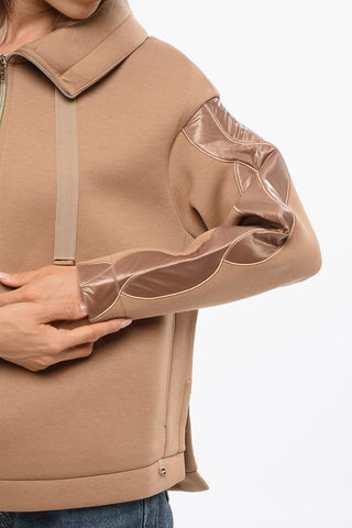 RESORT Felpa Mock Neck con Inserti in Nylon