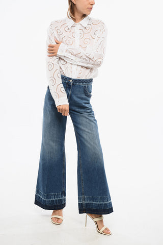 Jeans Regular Fit con Ricamo Perline Intrecciato