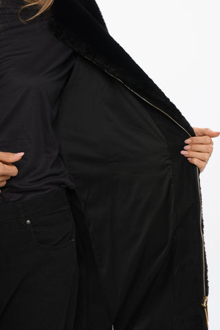 Giubbotto TAMIL in Ecopelliccia con Zip Effetto Dorata