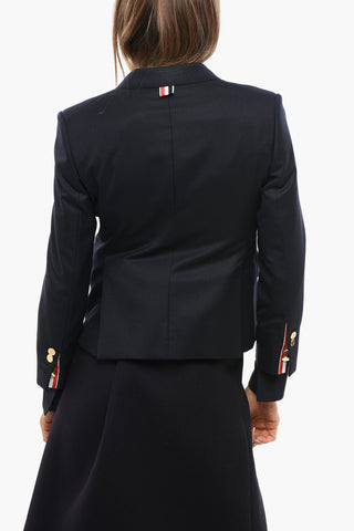 Blazer aus Wolle mit 2 Knöpfen in Goldoptik
