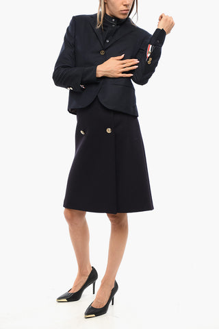 Blazer aus Wolle mit 2 Knöpfen in Goldoptik