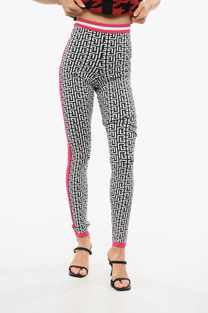 Knit Leggings with Monogram Pattern