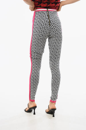 Knit Leggings with Monogram Pattern