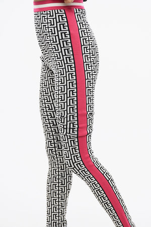 Knit Leggings with Monogram Pattern