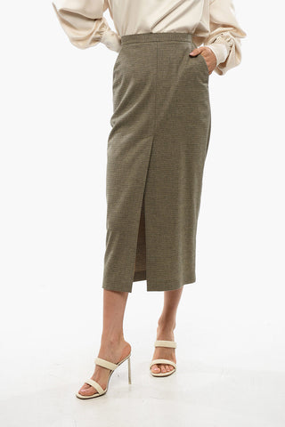 Flannel Checked Longuette Skirt LAMPIONE