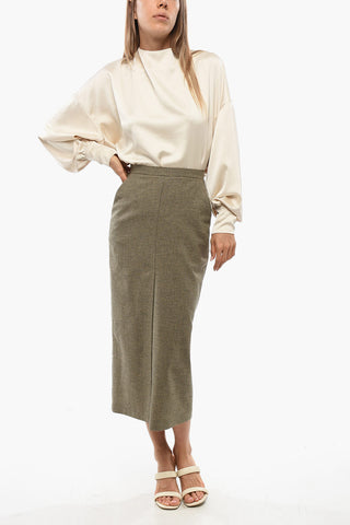 Flannel Checked Longuette Skirt LAMPIONE