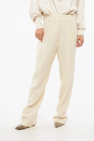 Double Pleated Virgin Wool Palazzo Pants