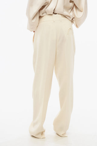 Double Pleated Virgin Wool Palazzo Pants