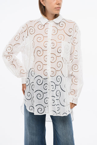 Cotton Shirt with Cut-Out Details