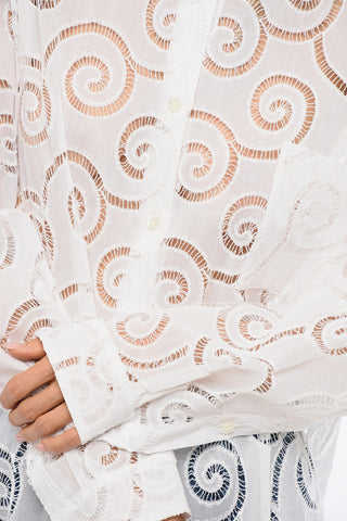 Cotton Shirt with Cut-Out Details