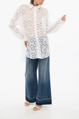 Cotton Shirt with Cut-Out Details