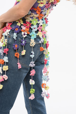 Floral Pattern Openwork Top