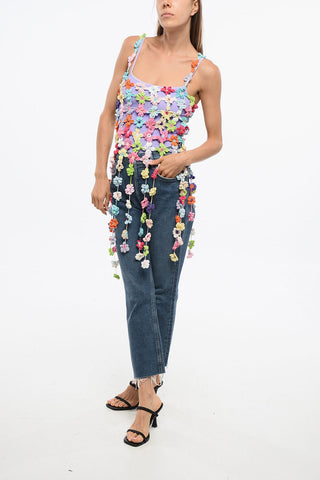 Floral Pattern Openwork Top